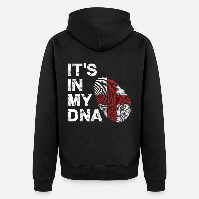 Londres Anglais DNA Angleterre - Veste à capuche bio Premium Unisexe - noir