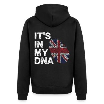 Londres Britannique DNA Royaume-Uni - Veste à capuche bio Premium Unisexe - noir - Dos - Nico (187cm)