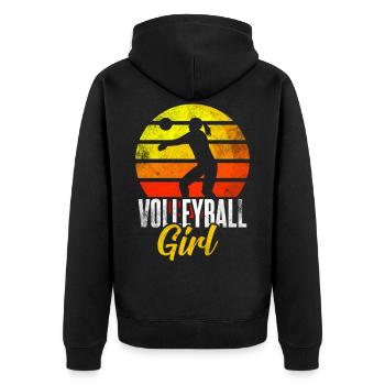 Cadeau de fille de volley-ball féminin - Veste à capuche bio Premium Unisexe - noir - Dos - Nico (187cm)