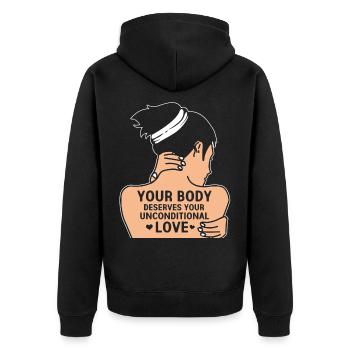 Depression Deppressive Psyche Therapy Bipolar - Unisex Premium Organic Zip Hoodie - black - Back - Nico (187cm)