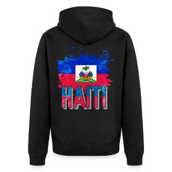 Haïti vacances drapeau Haïti - Veste à capuche bio Premium Unisexe - noir - Dos - Nico (187cm)