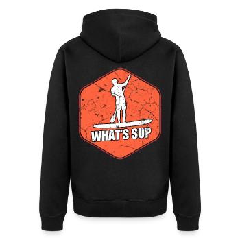 SUP Stand UP Paddle Paddle bateau - Veste à capuche bio Premium Unisexe - noir - Dos - Nico (187cm)
