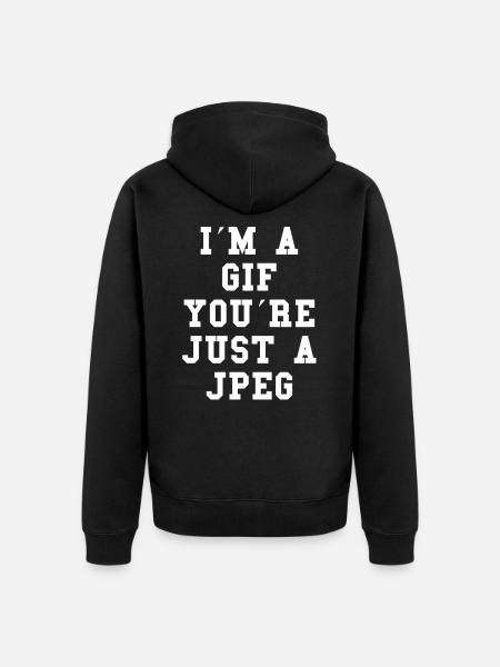Gif Jpeg Model Funny - Unisex Premium Organic Zip Hoodie - black