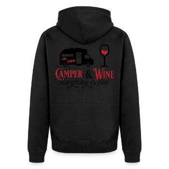 Camper & Wine tout va bien Camping Outdoor - Veste à capuche bio Premium Unisexe - noir - Dos - Nico (187cm)
