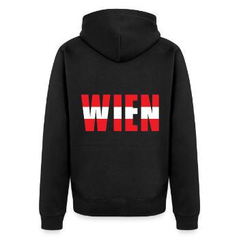 Vienne Autriche drapeau pays d’origine - Veste à capuche bio Premium Unisexe - noir - Dos - Nico (187cm)
