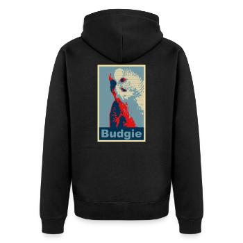 Perruche budgie image - Veste à capuche bio Premium Unisexe - noir - Dos - Nico (187cm)