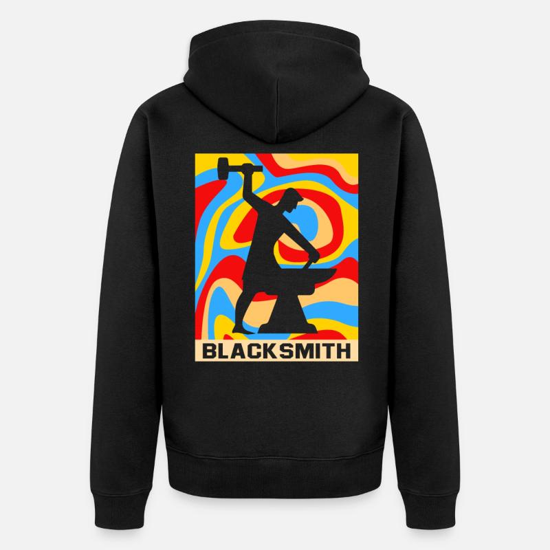 Amboss Schmiedekunst - Unisex Premium Bio Zip Hoodie - Schwarz