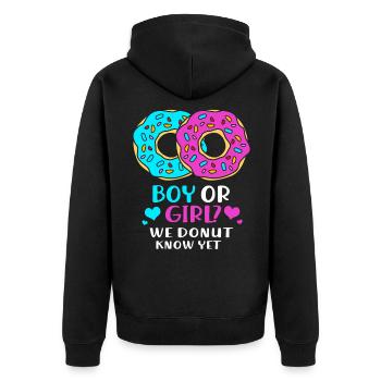 Werdene Mütter Mama - Unisex Premium Bio Zip Hoodie - Schwarz - Hinten - Nico (187cm)