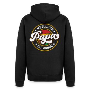 Meilleur Papa du Monde Vintage Style - Veste à capuche bio Premium Unisexe - noir - Dos - Nico (187cm)