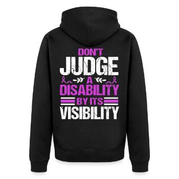 epilepsy - Unisex Premium Organic Zip Hoodie - black - Back - Nico (187cm)