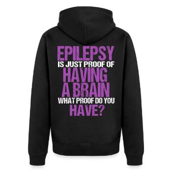 epilepsy - Unisex Premium Organic Zip Hoodie - black - Back - Nico (187cm)