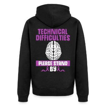 epilepsy - Unisex Premium Organic Zip Hoodie - black - Back - Nico (187cm)