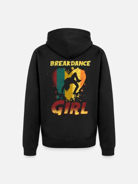 Dance Dancing Breakdance Girl - Unisex Premium Organic Zip Hoodie - black