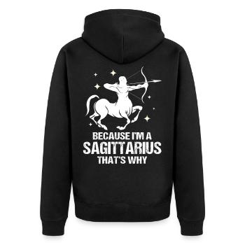 Signe du zodiaque Sagittaire - Veste à capuche bio Premium Unisexe - noir - Dos - Nico (187cm)