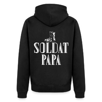 Soldat Papa Bundeswehr Armée de l’air - Veste à capuche bio Premium Unisexe - noir - Dos - Nico (187cm)