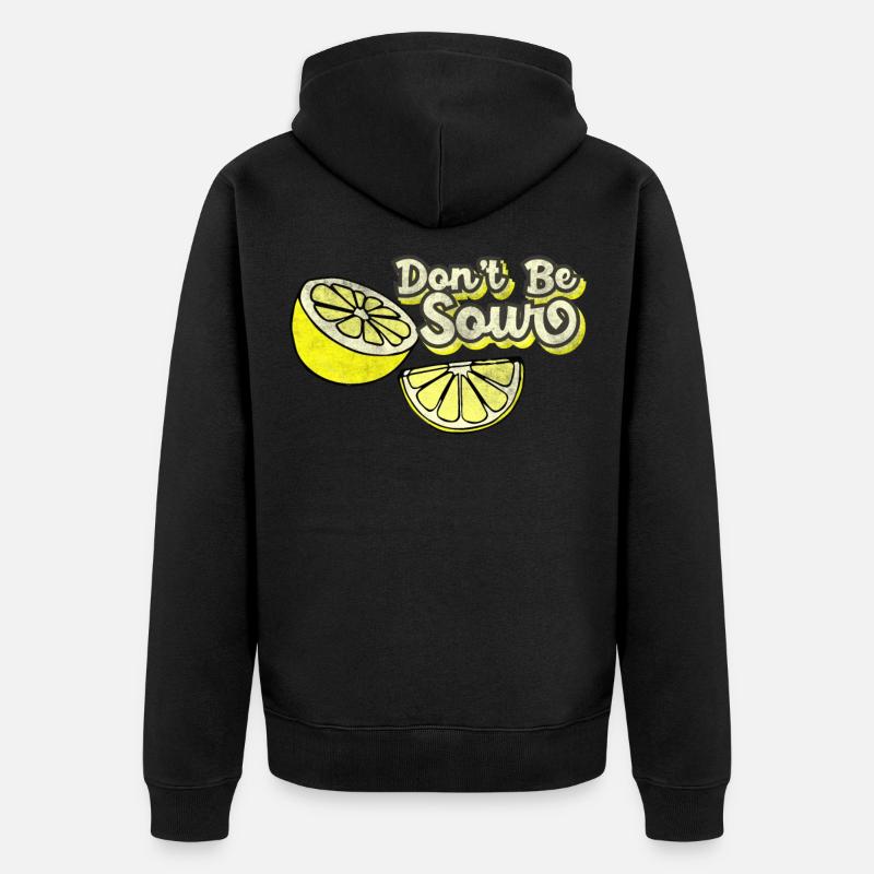 Citron Soyez pas amers citrons - Veste à capuche bio Premium Unisexe - noir