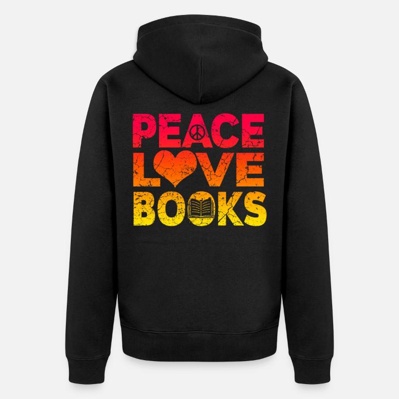 Vers de bibliothèque et littérature - Veste à capuche bio Premium Unisexe - noir