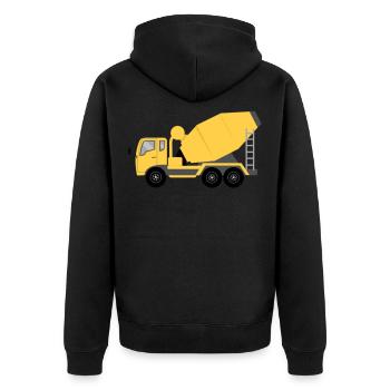 Zementmischer Betonmischer Straßenbau Beton Zement - Unisex Premium Bio Zip Hoodie - Schwarz - Hinten - Nico (187cm)