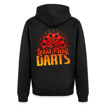 Dart player dart player gift - Unisex Premium Organic Zip Hoodie - black - Back - Nico (187cm)