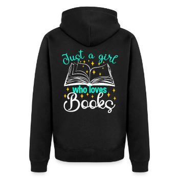 Juste une fille qui aime books Lecteureratte - Veste à capuche bio Premium Unisexe - noir - Dos - Nico (187cm)