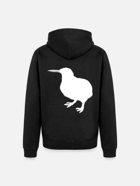 kiwi-vogel Kiwi Vogel - Unisex Premium Bio Zip Hoodie - Schwarz