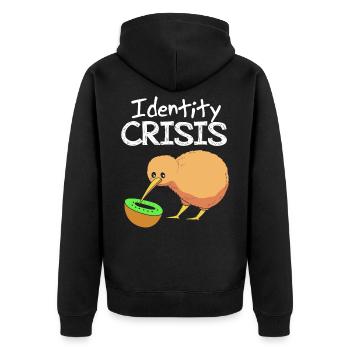 kiwi-bird kiwi bird - Unisex Premium Organic Zip Hoodie - black - Back - Nico (187cm)