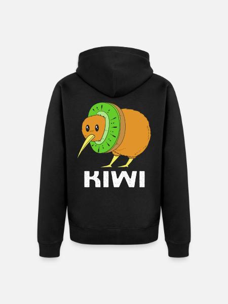 kiwi-bird kiwi bird - Unisex Premium Organic Zip Hoodie - black