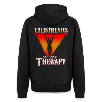 Drôle de sport cadeau de Calisthenic - Veste à capuche bio Premium Unisexe - noir - Dos - Nico (187cm)