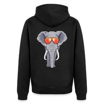 Elephant sunglasses summer - Unisex Premium Organic Zip Hoodie - black - Back - Nico (187cm)