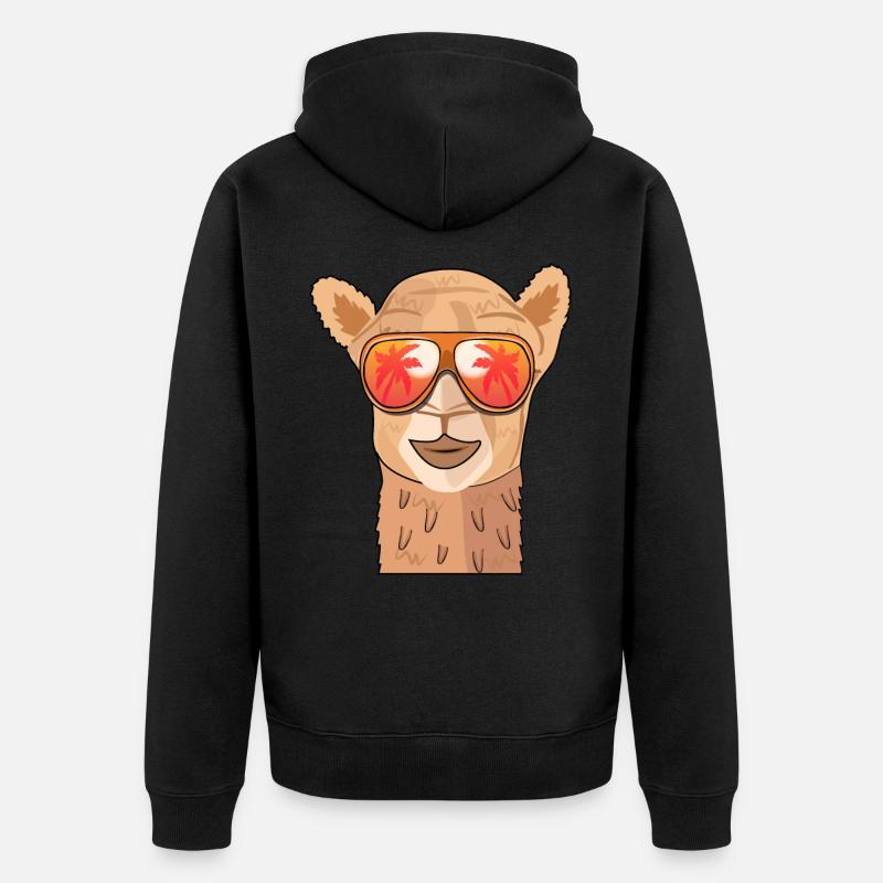 Kamel Sonnenbrille Sommer - Unisex Premium Bio Zip Hoodie - Schwarz