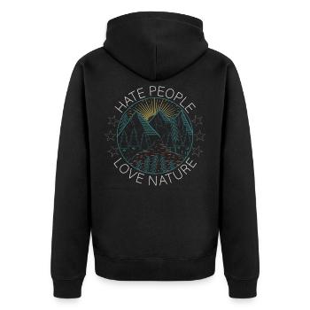 Hate People Love Nature - Veste à capuche bio Premium Unisexe - noir - Dos - Nico (187cm)