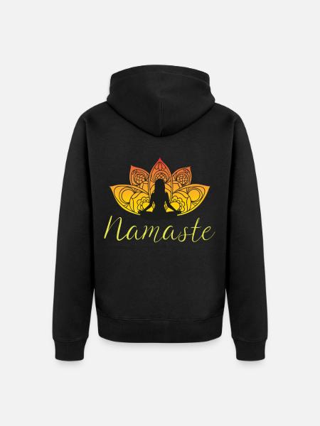 Yoga Namaste Lotus Meditation - Veste à capuche bio Premium Unisexe - noir