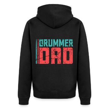 Schlagzeugspieler Schlagzeug Papa - Unisex Premium Bio Zip Hoodie - Schwarz - Hinten - Nico (187cm)