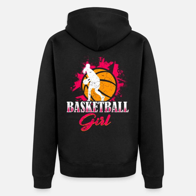Basket-ball filles - Veste à capuche bio Premium Unisexe - noir