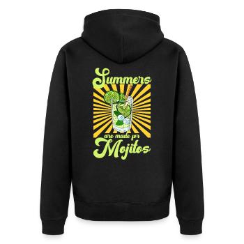 Summers are made for Mojitos - Unisex Premium Organic Zip Hoodie - black - Back - Nico (187cm)