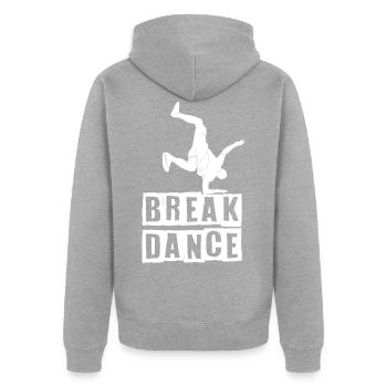 Breakdance Tanzen Tänzer BBoy - Unisex Premium Bio Zip Hoodie - Grau meliert - Hinten - Nico (187cm)