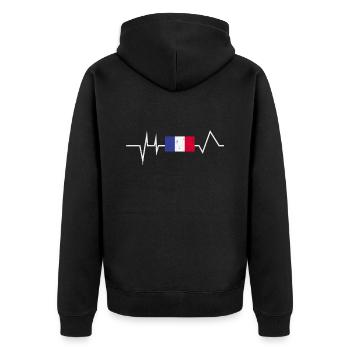 Frankreich Geschenk Franzose Französin Französisch - Unisex Premium Bio Zip Hoodie - Schwarz - Hinten - Nico (187cm)