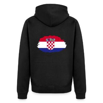 Croatie Drapeau croate Croate - Veste à capuche bio Premium Unisexe - noir - Dos - Nico (187cm)