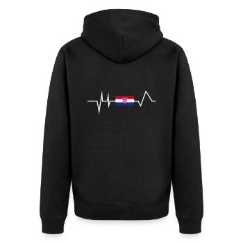 Croatie Drapeau croate Croate - Veste à capuche bio Premium Unisexe - noir - Dos - Nico (187cm)