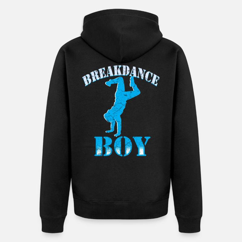 Breakdance Junge Breakdancing Kinder - Unisex Premium Bio Zip Hoodie - Schwarz