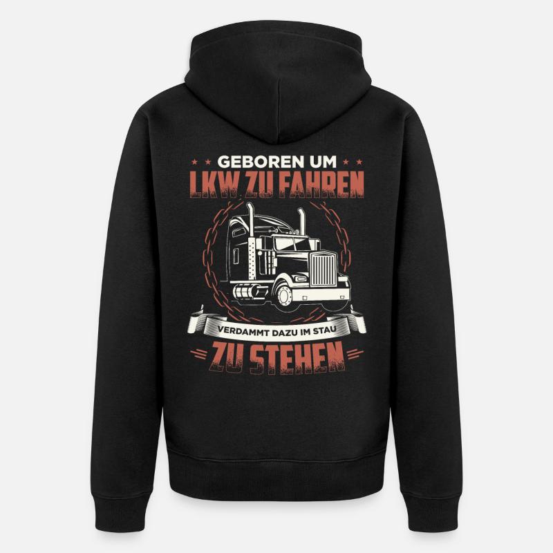 Fernfahrer - Unisex Premium Bio Zip Hoodie - Schwarz