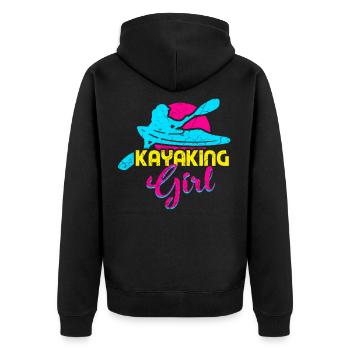 Kayaking fille aviron femmes - Veste à capuche bio Premium Unisexe - noir - Dos - Nico (187cm)
