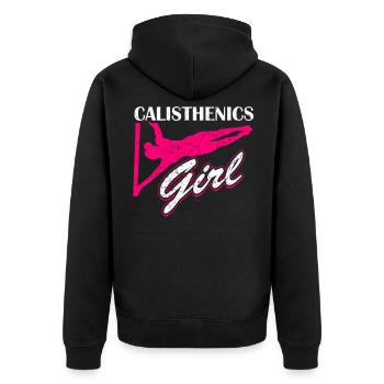 Femmes Sport Calisthenics - Veste à capuche bio Premium Unisexe - noir - Dos - Nico (187cm)