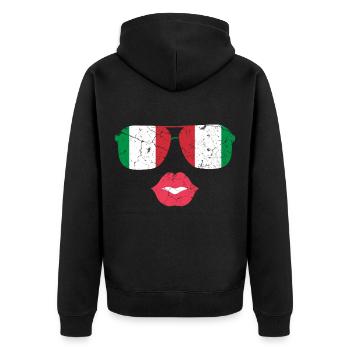 Italien Liebe - Unisex Premium Bio Zip Hoodie - Schwarz - Hinten - Nico (187cm)