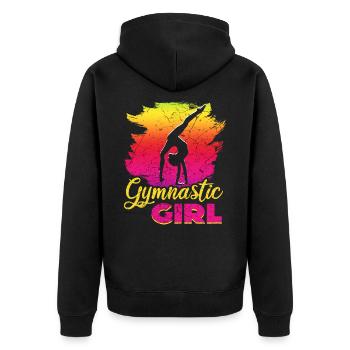 Gymnaste gymnaste gymnastique gymnastique - Veste à capuche bio Premium Unisexe - noir - Dos - Nico (187cm)