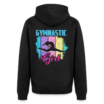 Gymnastique filles - Veste à capuche bio Premium Unisexe - noir - Dos - Nico (187cm)