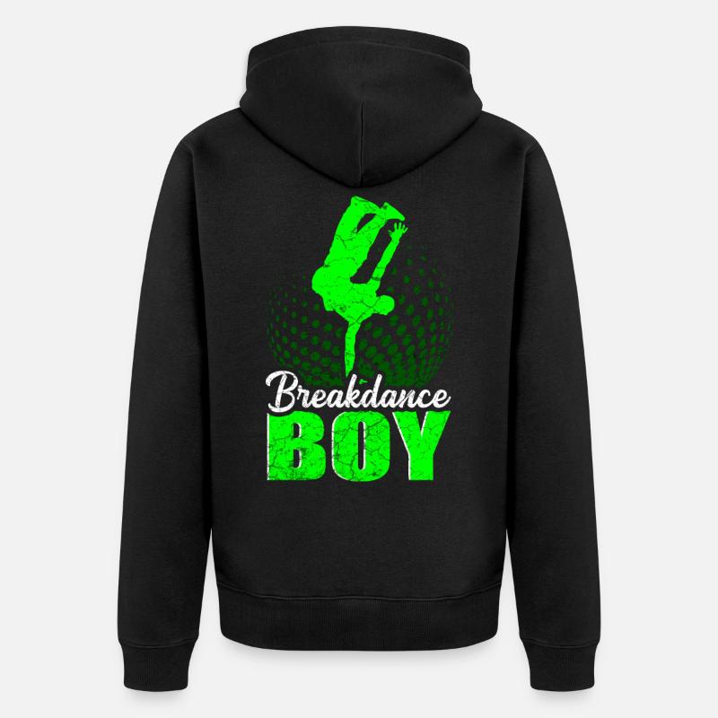 Breakdance Junge Breakdancing Kinder - Unisex Premium Bio Zip Hoodie - Schwarz