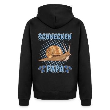 Schnecken Papa - Unisex Premium Bio Zip Hoodie - Schwarz - Hinten - Nico (187cm)