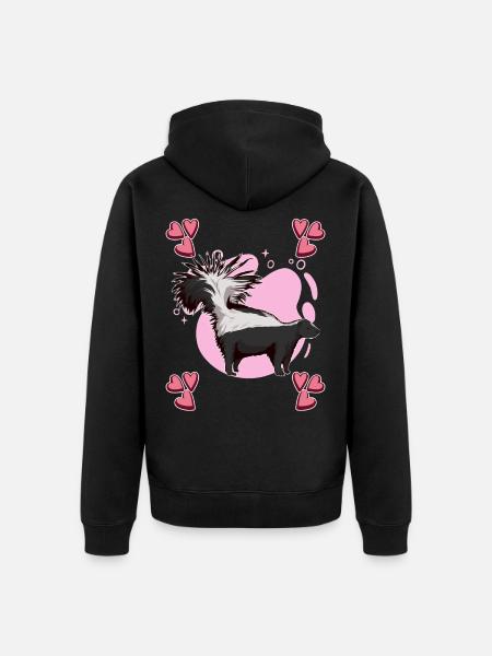 Stinktier Skunk Heart Design - Unisex Premium Organic Zip Hoodie - black
