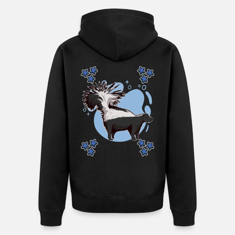 Stinktier Skunk Blue Design - Unisex Premium Bio Zip Hoodie - Schwarz
